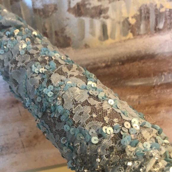 HOMECOMING/ FORMAL TEAL BLUE LONG SLEEVE DRESS - Picture 5 of 5